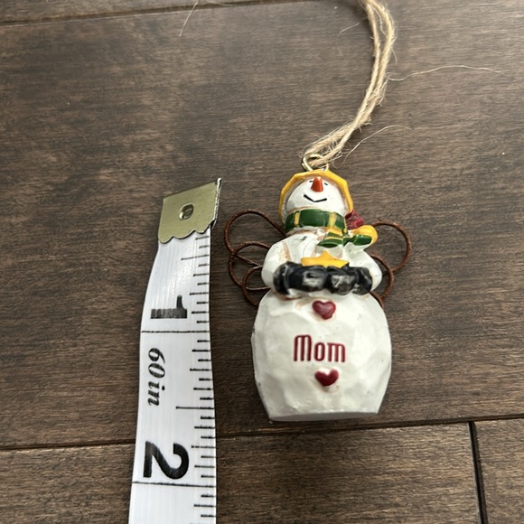 Vintage “Mom” Angel Snowman Holiday Ornament, Christmas Tree Decor, Wire Santa - Picture 7 of 7